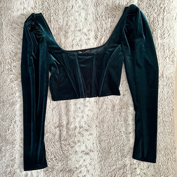 Velvet Long Sleeve Corset - Picture 1 of 3
